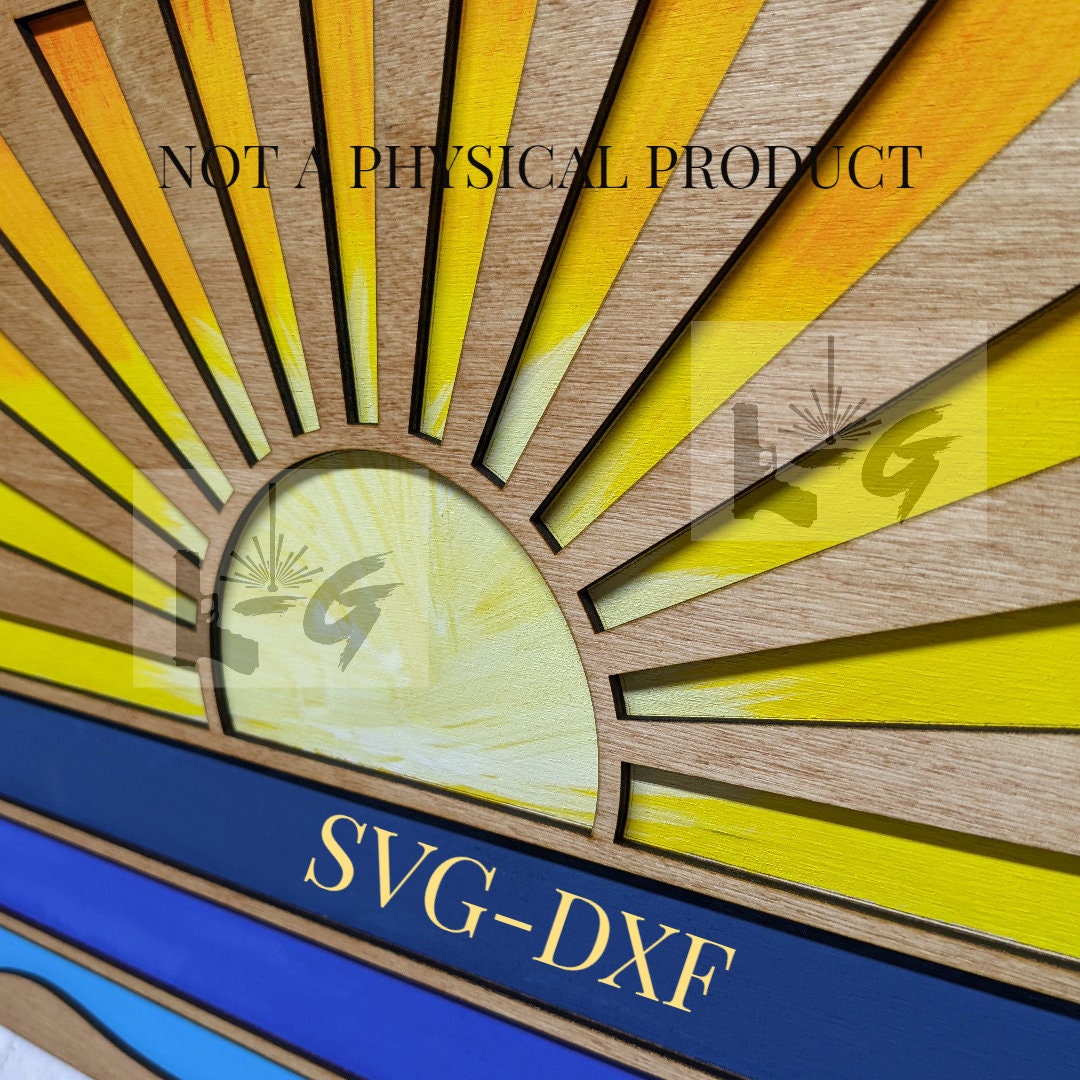 Sun Rise Dxf Sunrise Sunset Wall Art: Laser Cut Files SVG DXF (digital Download) - Etsy