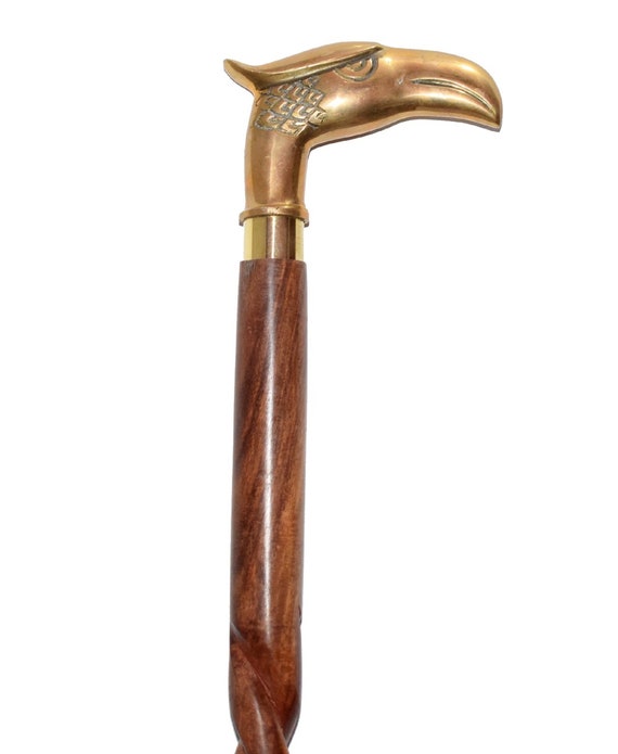 Solid Brass Victoria Cane Silver Nickel Eagle Handle For Walking Stick