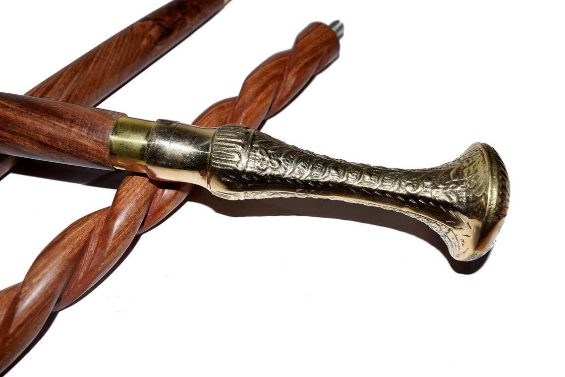 Designer Beautiful Brass Handle With Walking Stick Cane 3 Fold Etsy