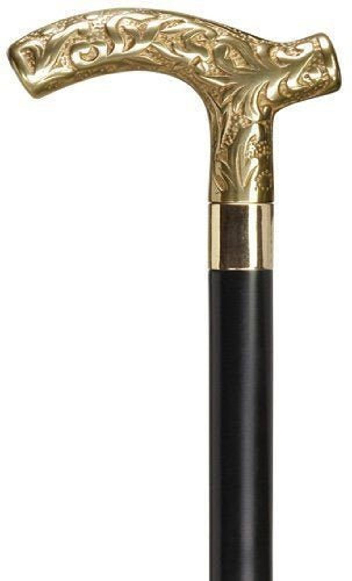 Men Embossed Derby Cane Black Maple Solid Brass Handle Walking Etsy India