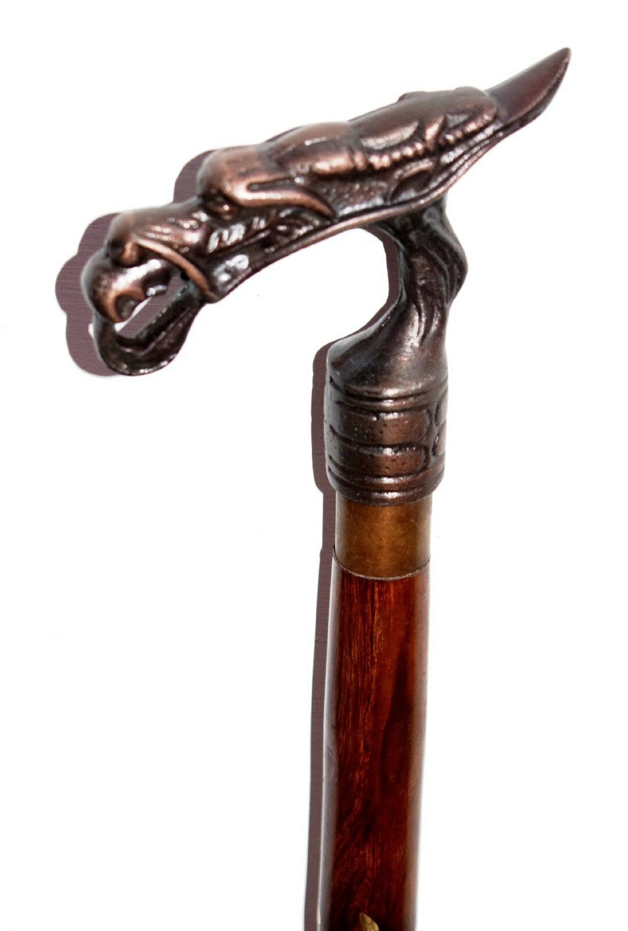 Designer Dragon Copper Finish Handle cane Walking Stick 2 fold Etsy