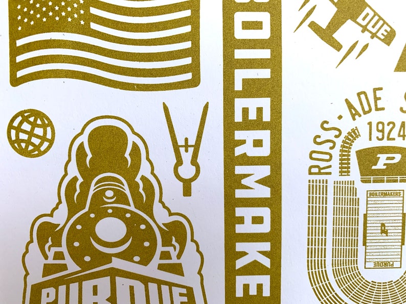 Purdue Poster - LIMITED EDITION Screen Printed Poster - White - Etsy