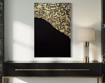 Custom Black and Gold Canvas Gold Leaf