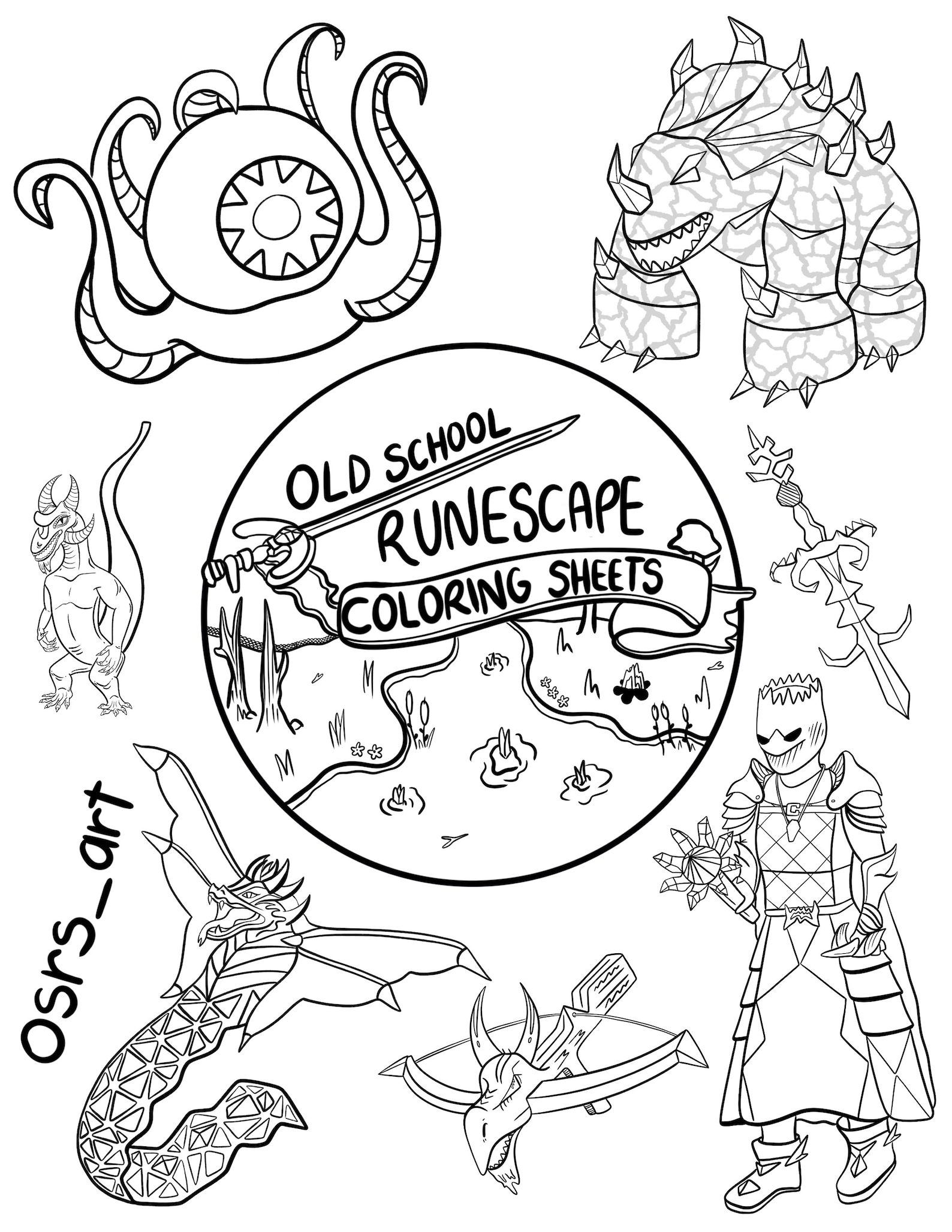 Runescape Coloring Sheets 8 Printable Pages - Etsy