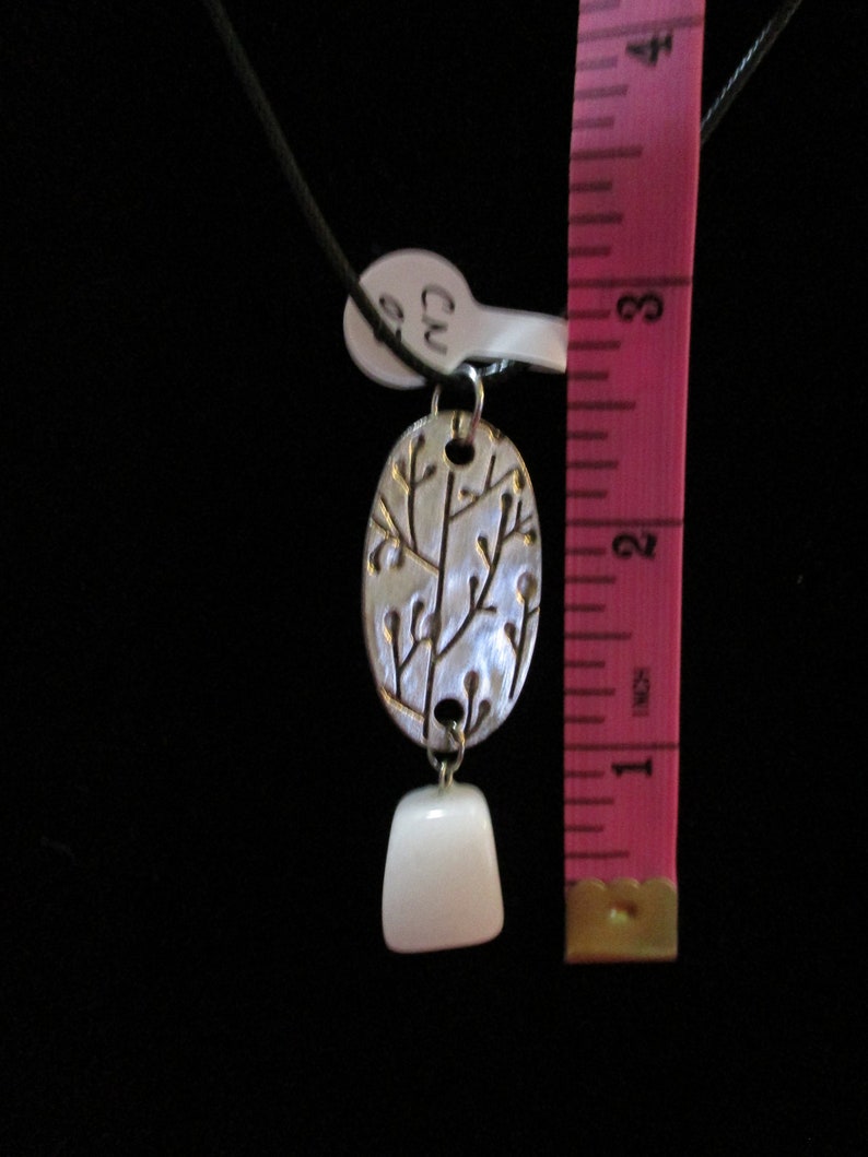 Branches Charm and White Stone Necklace