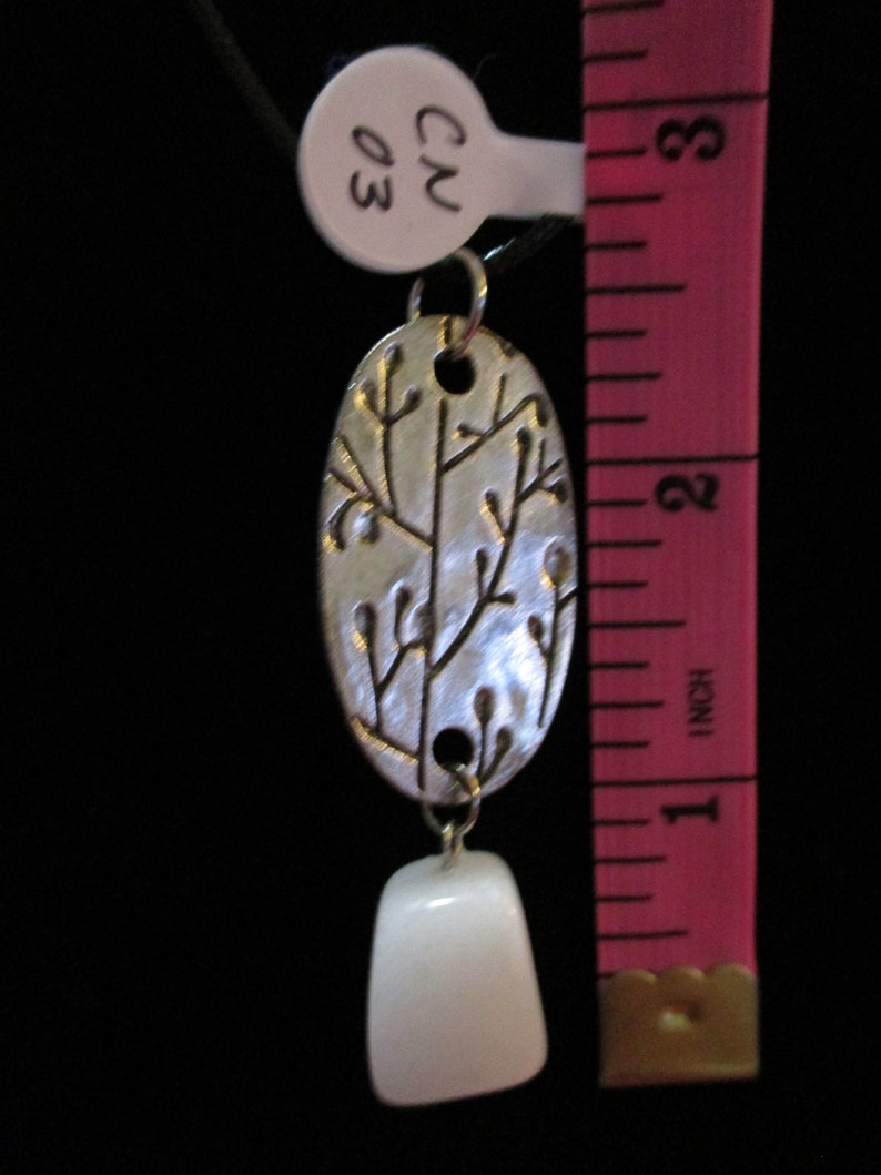Branches Charm and White Stone Necklace