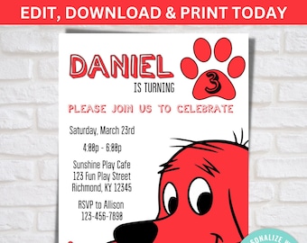 Clifford the Big Red Dog, Birthday Party Invitations