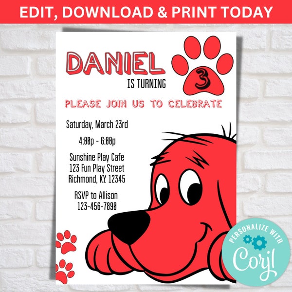 Clifford the Big Red Dog, Birthday Party Invitations