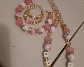 Kids Pink splatter Jewelry Set