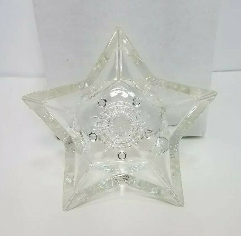 Set of 4 Vintage Glass Star-Shaped Tapered Candle Holders | Etsy