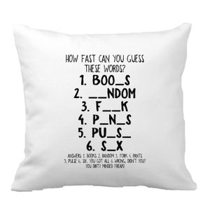 Word Search Dirty Minded Freak Funny Throw Pillow or Cover only Gift for Her BFF