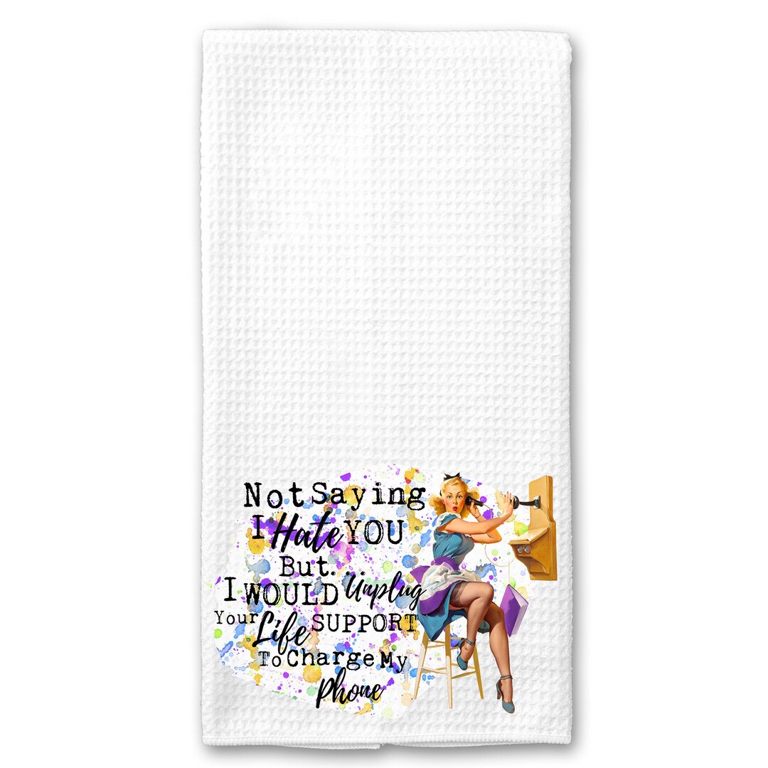 Not Saying I Hate You Funny 1950's Housewife Pinup Girl Microfiber or