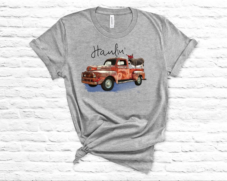 Soft Shirt Unisex Sizing BFF gift for her Haulin/' Ass Funny Donkey Vintage Pick Up Truck T-Shirt