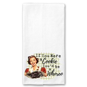 Retro Housewife Kitchen Towel Set Funny Tea Towels Pinup 