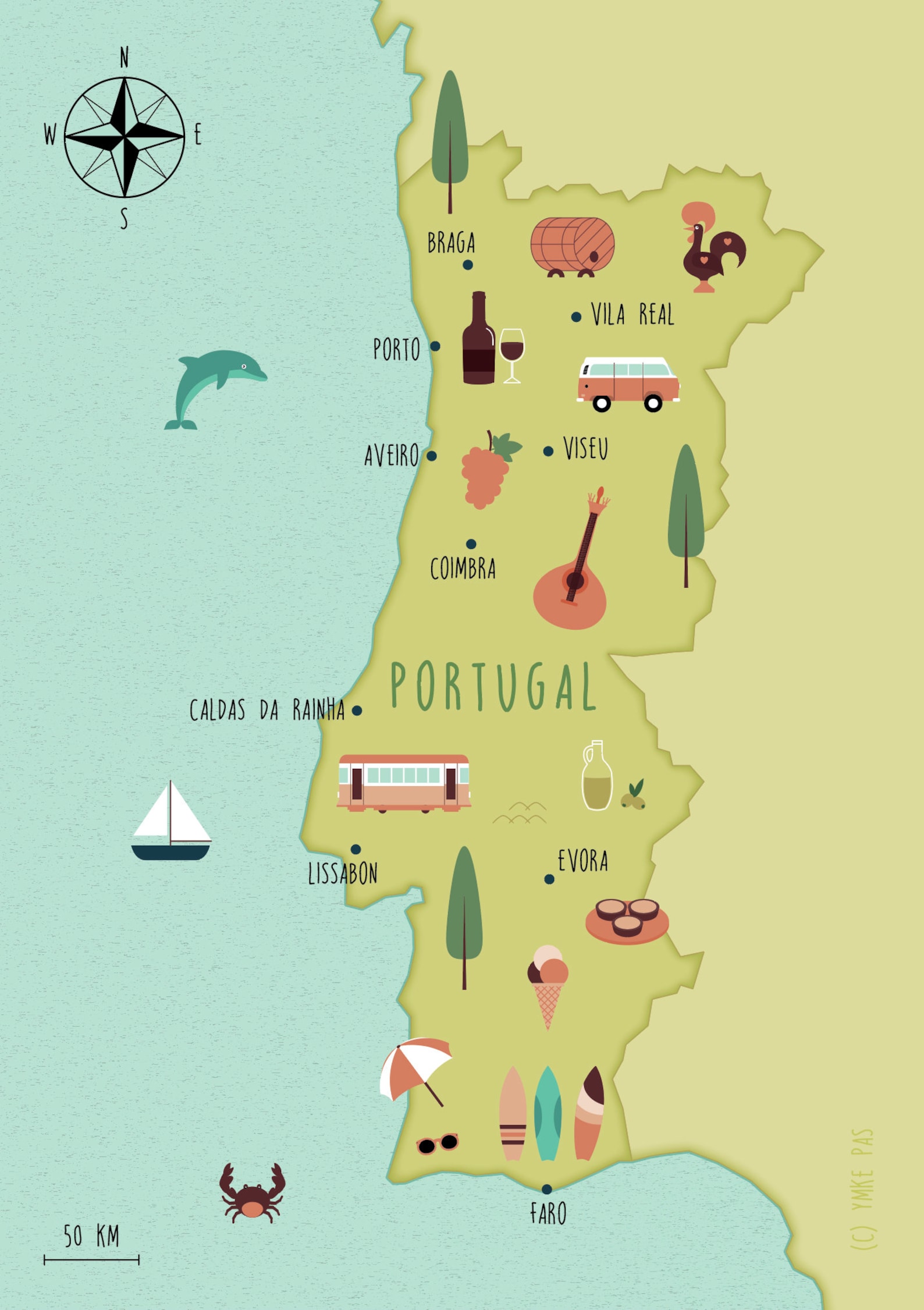 Illustrated Map of Portugal Art - Il 1588xN.5776378153 8466
