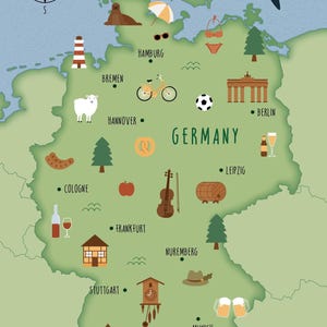Carte postale Allemagne, pack de 5 cartes postales A6, carte illustrée de l'Allemagne