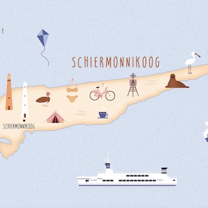 Carte postale Schiermonnikoog, pack de 5 cartes postales A6, carte illustrée de Schiermonnikoog