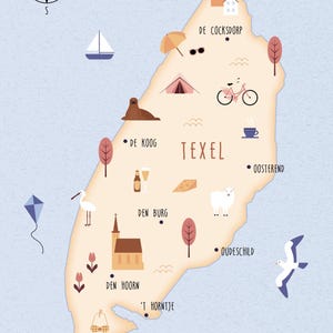 Carte postale Texel, pack de 5 cartes postales A6, carte illustrée de Texel
