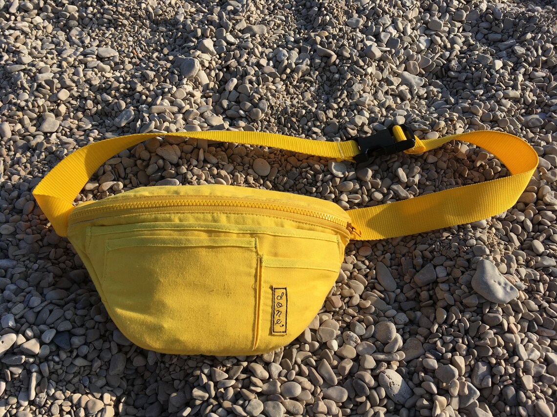 Yellow fanny pack/ all yellow classic hip bag/ big canary Etsy