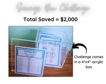 Savings Box Challenge, Savings Challenge Box, Cash Stuffing, Money Saving Challenge, Acrylic Box Savings, Cash Envelopes, Envelope stuffing