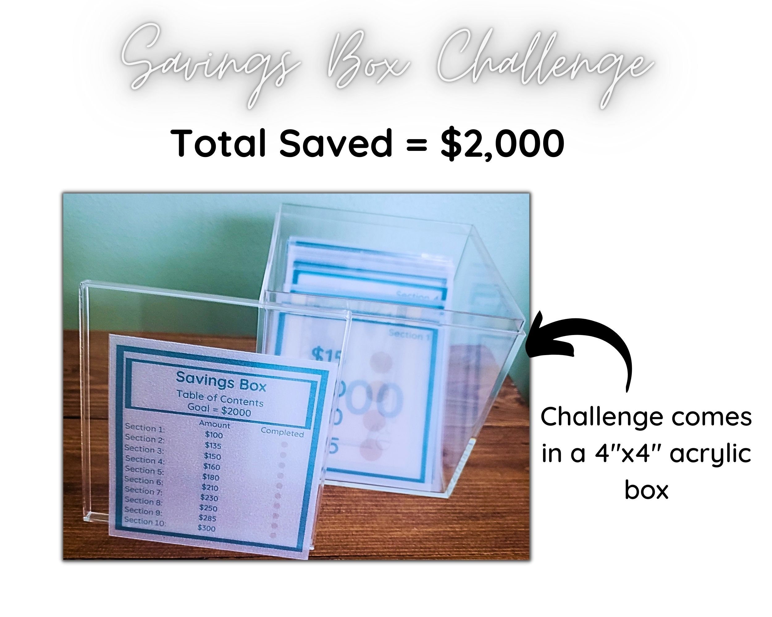 Savings Challenge Acrylic Box - Etsy
