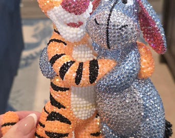 Versierde Tigger en Eeyore beeldjes van strass-steentjes