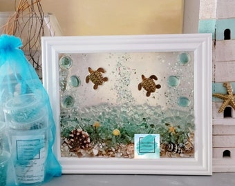 DIY Resin Art Kit: Sea Glass Turtle Picture, Shell Crafting