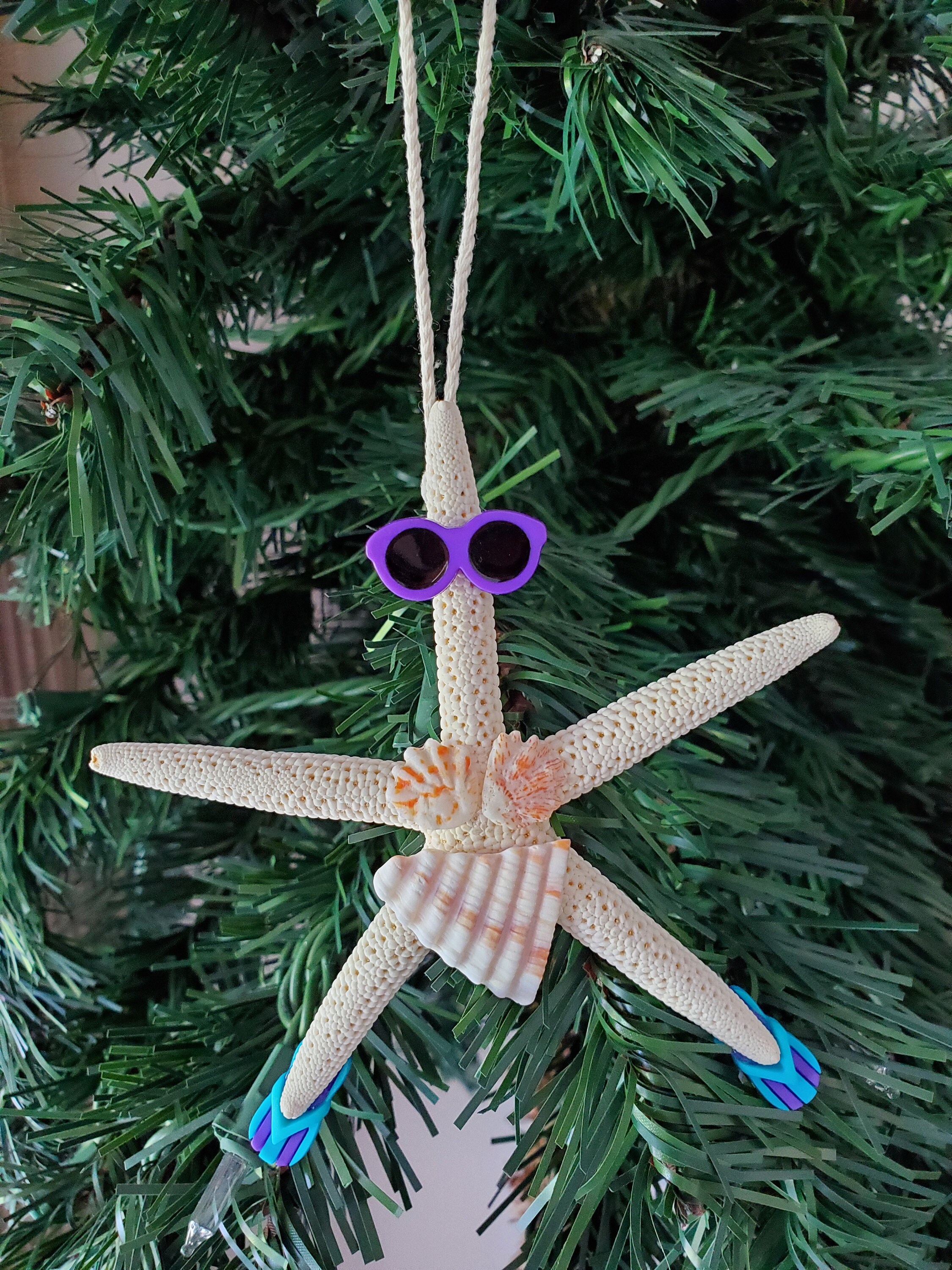 Starfish Beach Girl Ornament Beach Decor Coastal Nautical Etsy