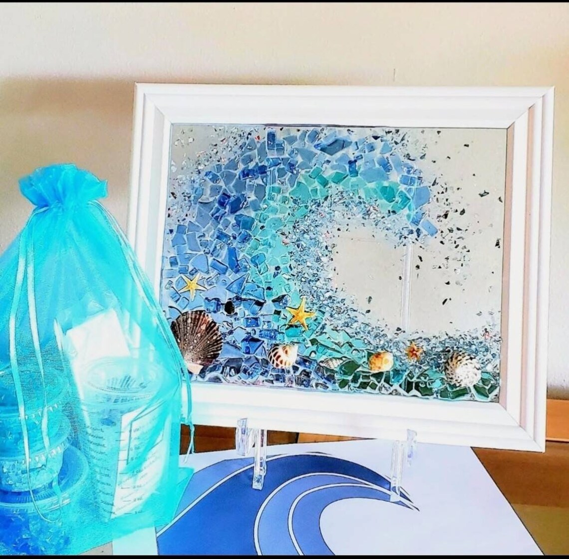 Kit Do It Yourself DIY Resin Art Kit Sea Glass Picture Etsy
