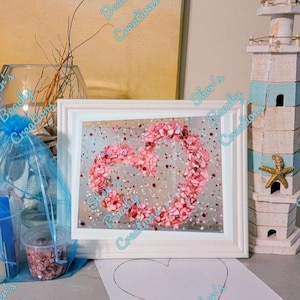 DIY Resin Art Kit: Coral Pink Shell Heart - Crafting Gift