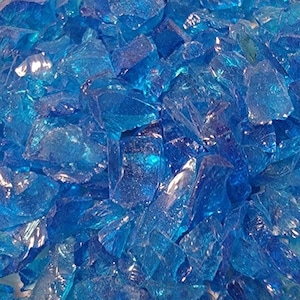 Caribbean Blue Crushed Glass: Resin Art, Vase Filler, DIY Crafting
