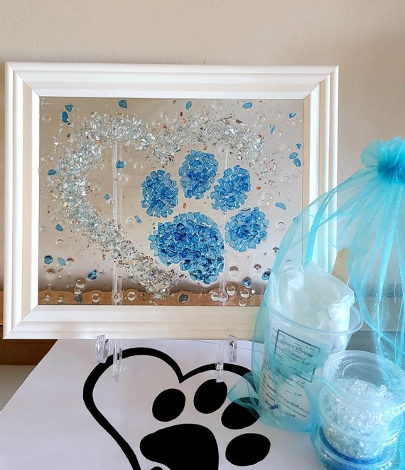 DIY Resin Art Kit, Sea Glass Picture, Shell Art, Crafting Gift, Quarantine  Project, Home Crafting. Craft Kits. Pawprint Heart. 