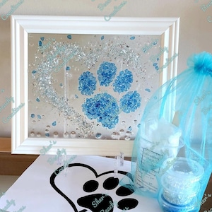 DIY Resin Art Kit: Pawprint Heart, Sea Glass Picture, dog paw.