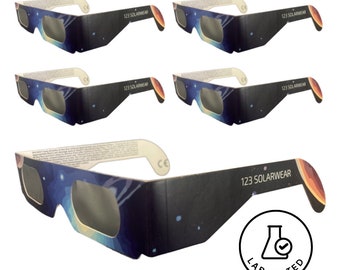 Solar Eclipse Glasses - 5 Pack - ISO 12312-2 Compliant - AAS Recognized Brand