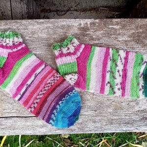 EU43 Striped wool socks for women