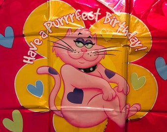 Gatto Compleanno 18" palloncino, Gatto Rosa, Palloncino, Palloncino Gatto, Centrotavola, Bouquet palloncino, Cat Decorazione gatto partito