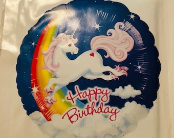 Unicorn Happy Birthday 18" Balloon, Unicorn Balloon, Birthday Party