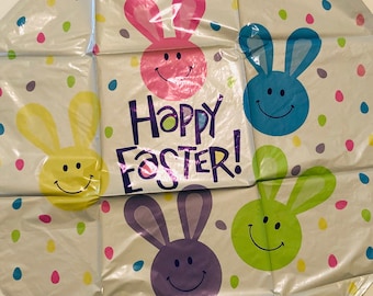 Paasballon 18" Happy Easter with Bunnies and Jelly Beans, Easter Bunnies, Easter Centerpiece, Easter Balloon, Easter Decoration