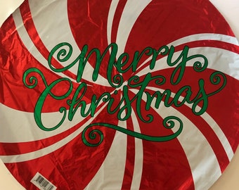 Buon Natale Palloncino 18" Pepper Mint Buon Palloncino di Natale, Natale Palloncino Bouquet, Decorazione di Natale, Palloncino Centrotavola