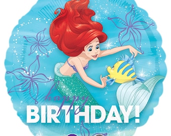 Little Mermaid Balloon 18", Balloon Bouquet, centerpiece, Disney balloons,  under the sea, Ariel and flounder, Little mermaid balloon