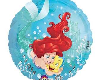 Little Mermaid Balloon 17", Balloon Bouquet, centerpiece, Disney balloons,  under the sea, Ariel and flounder, Little mermaid balloon