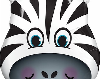Zebra Balloon 32" Balloon, Zebra Head Balloon, Great for Balloon Pillars, Cha