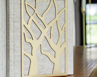Gold Iron Bookends: Modern Tree Design, Heavy Duty Pair
