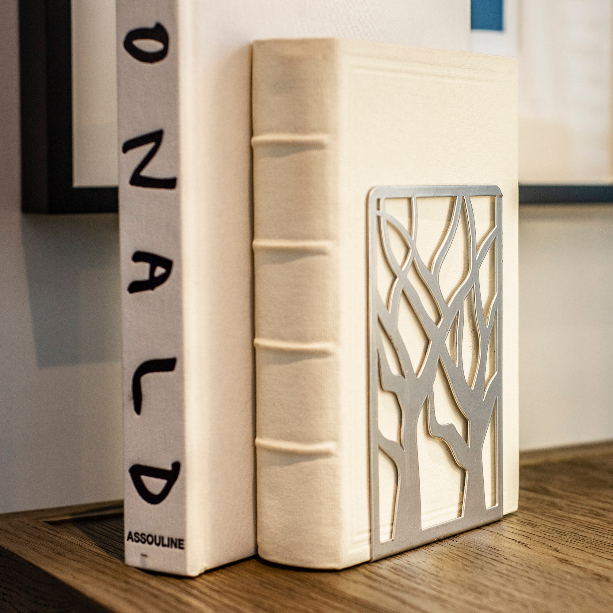 Gold Iron Bookends: Modern Tree Design, Heavy Duty Pair - Etsy
