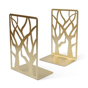 Bookends Pair Heavy Duty Gold Modern Simple Minimalist Bookends Retro vintage MidCentury Modern Abstract Geometric Gold Decor teen girl gift