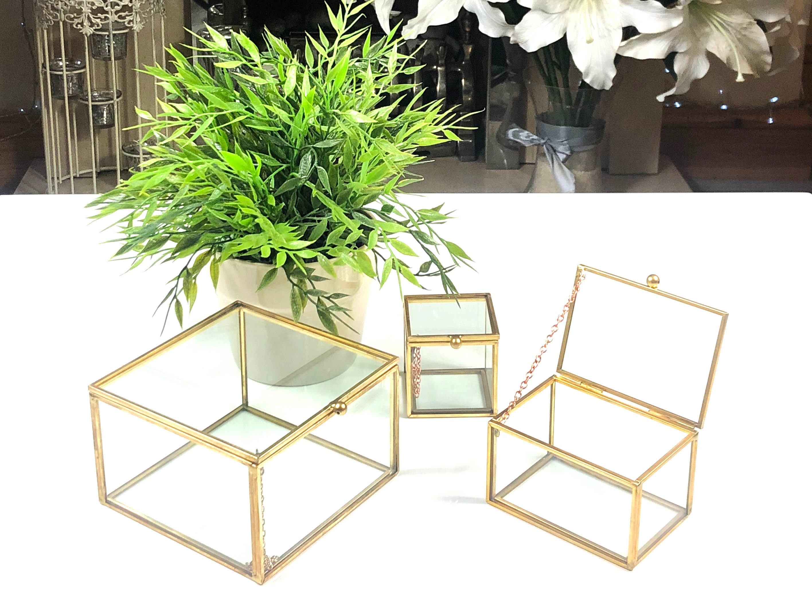 Antique Glass and Gold Finish Jewellery Box jewelry Box Etsy Australia