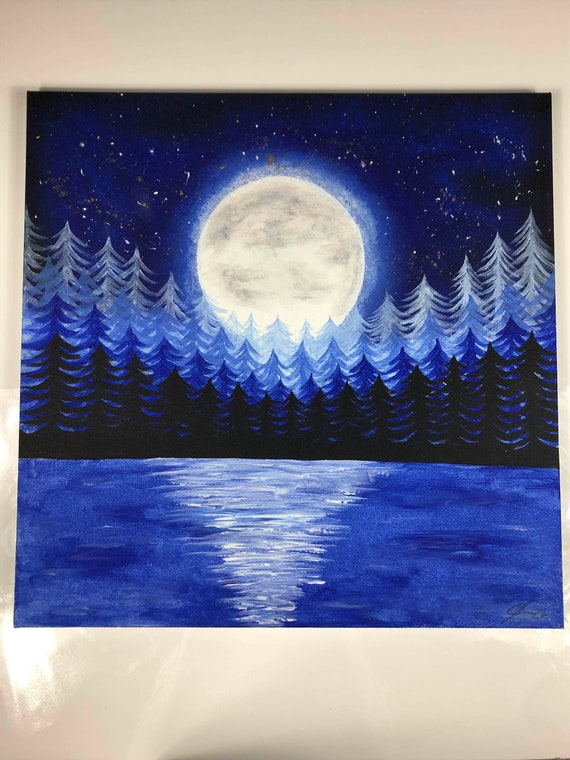 moonlight on the vine 12x24 acrylic and molding paste