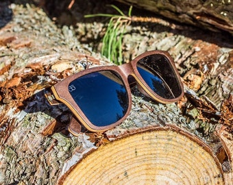 Premium Wooden Sunglasses | Polarised | Walnut | Men's & Women's | Eco-friendly | Sustainable Eyewear | Wayfarer Style | Gift | SixtySix