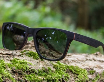 Premium Wooden Sunglasses | Polarised | Ebony | Men's & Women's | Eco-friendly | Sustainable Eyewear | Wayfarer Style | Gift | SixtySix