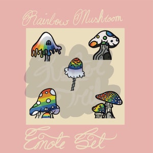 Rainbow Mushroom - Emote set for Twitch/ Discord
